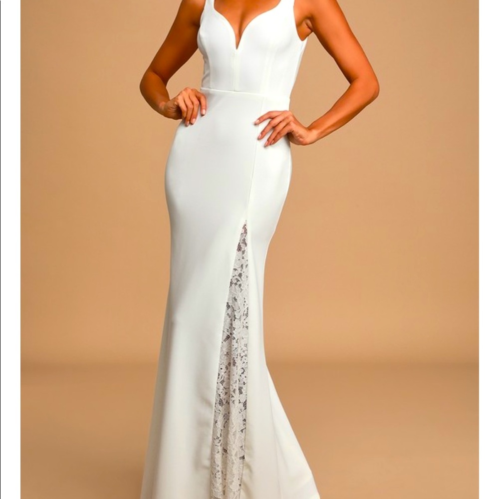 Lulu’s take a vow floor length mermaid dress